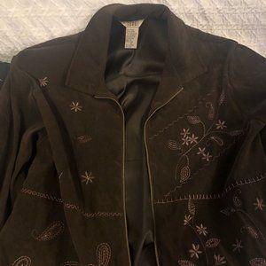 Vintage TEDDI paisley embroidered brown jacket